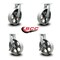 Service Caster 10 Inch Heavy Duty Semi Steel Cast Iron Wheel Swivel Caster Set with 2 Brakes SCC-KP92S1030-SSR-2-SLB-2 - alternate 1